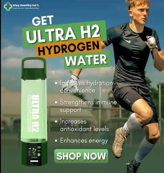 Athlete drinking water